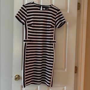 Banana Republic Navy and Peach Striped Dress